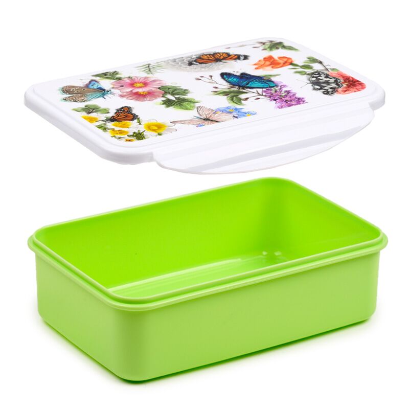 Laden Sie das Bild in Galerie -Viewer, Puckator lunchtrommel broodtrommel - butterfly meadows vlinders wilde bloemen - clip lock - 7x21x14,5cm