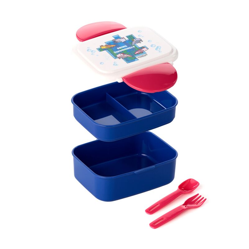 Load image into Gallery viewer, Union minecraft axolotl clip bento box lunchtrommel bestek