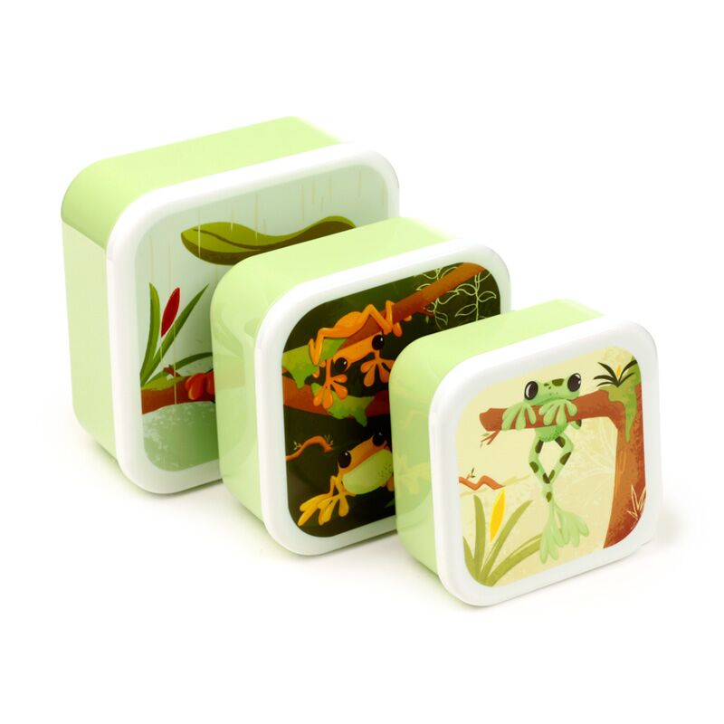 Load image into Gallery viewer, Set 3 lunch box m l xl tropische boomkikker
