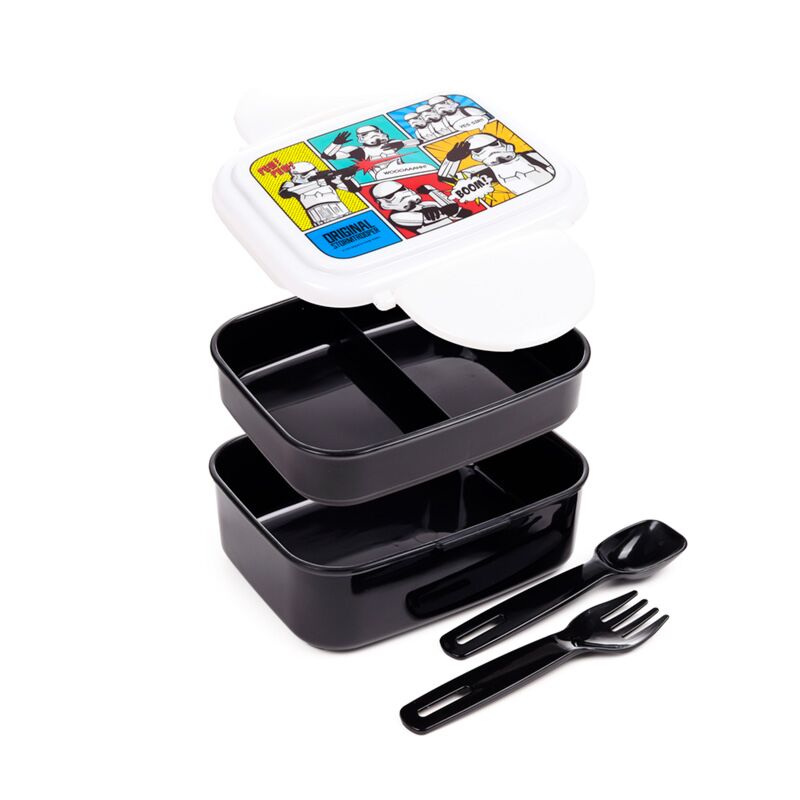 Load image into Gallery viewer, The original stormtrooper clip bento box lunchtrommel bestek
