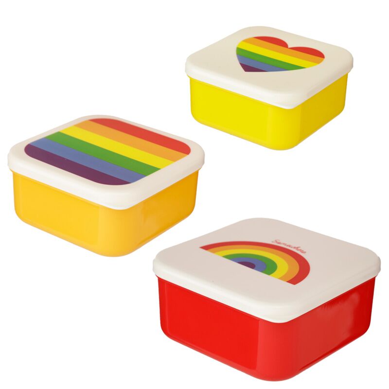 Chargez l'image dans la visionneuse de la galerie, Set 3 lunch box s m l- somewhere regenboog