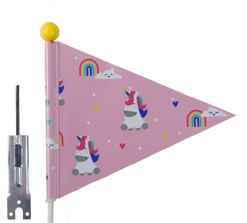 Load image into Gallery viewer, Beveiligingsvlag Pexkids Unicorn Pink met eenhoornprint