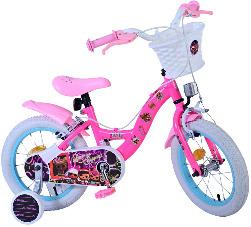 Load image into Gallery viewer, Lol surprise kinderfiets - meisjes - 14 inch - roze - twee handremmen