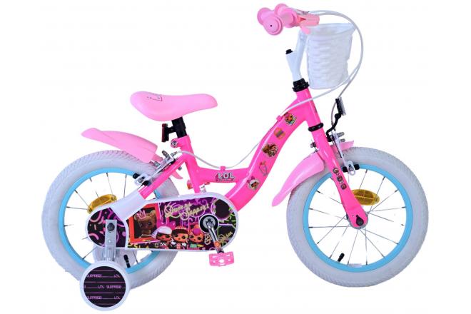 Load image into Gallery viewer, Lol surprise kinderfiets - meisjes - 14 inch - roze - twee handremmen
