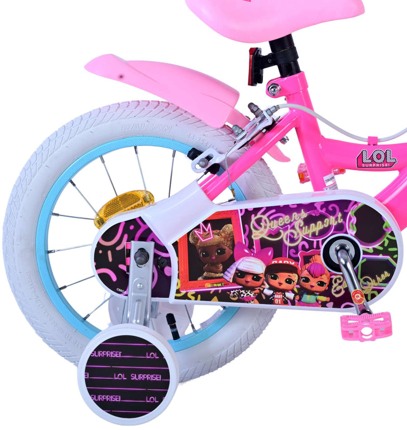 Load image into Gallery viewer, Lol surprise kinderfiets - meisjes - 14 inch - roze - twee handremmen