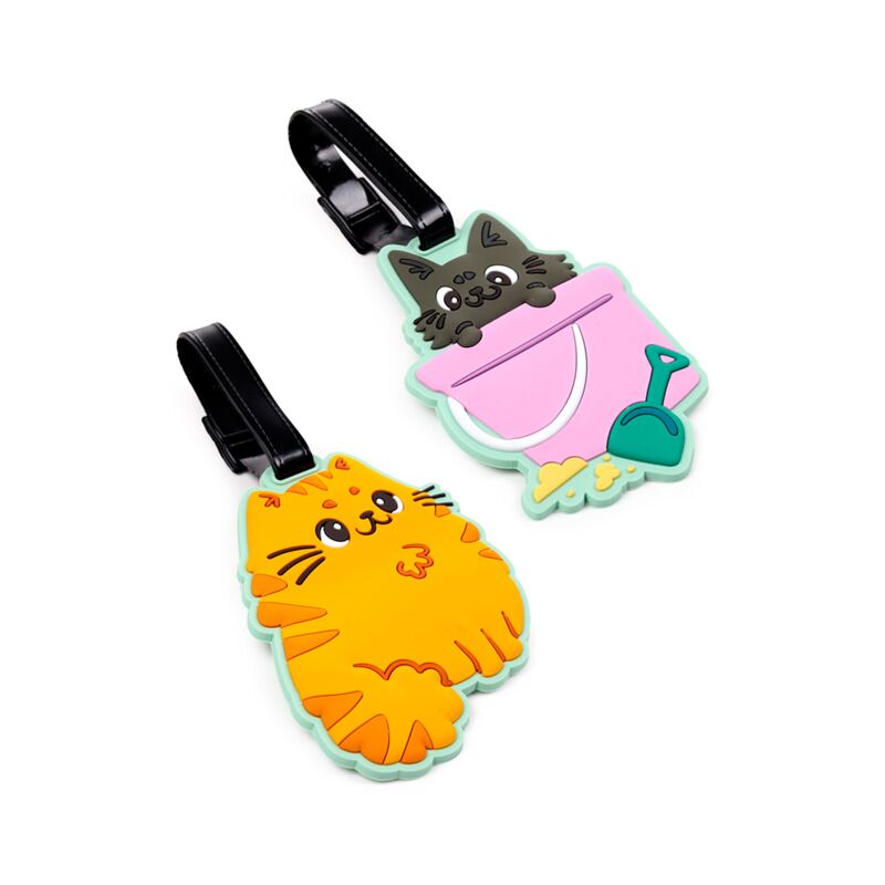 Chargez l'image dans la visionneuse de la galerie, Beans co katten pvc kofferlabel set van 2