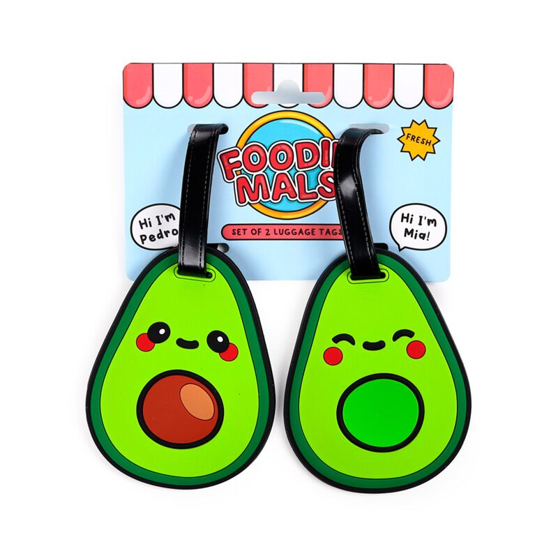 Cargue la imagen en el visor de la galería, Foodiemals avocado pvc kofferlabel set van 2
