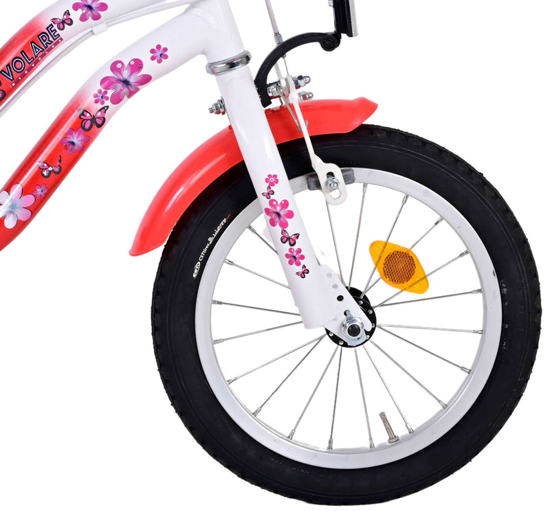 Load image into Gallery viewer, Volare Lovely Kinderfiets - Meisjes - 14 inch - Rood Wit - Twee Handremmen