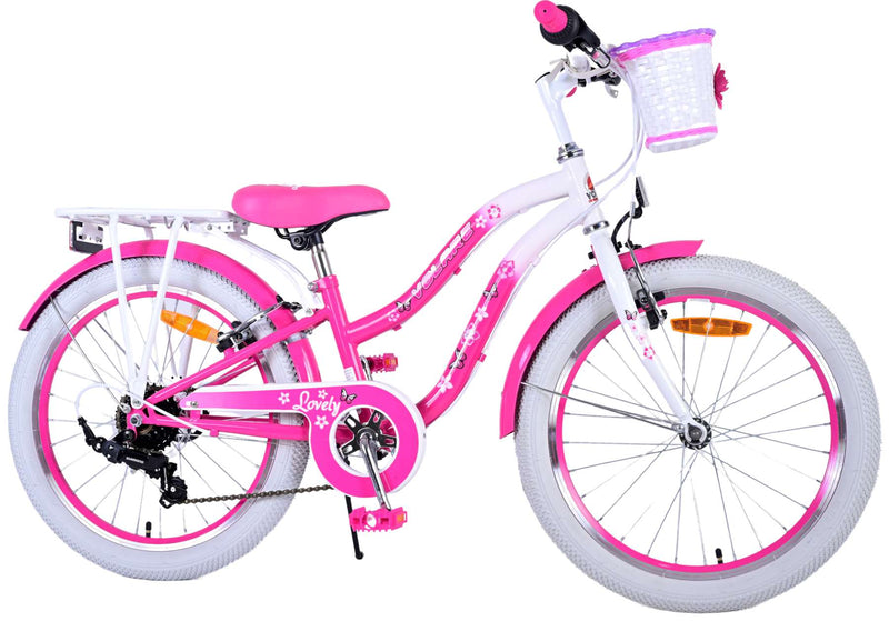 Afbeelding laden in galerijviewer, Volare Lovely Kinderfiets - Meisjes - 20 inch - Roze - 7 versnellingen