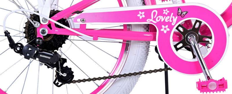 Afbeelding laden in galerijviewer, Volare Lovely Kinderfiets - Meisjes - 20 inch - Roze - 7 versnellingen