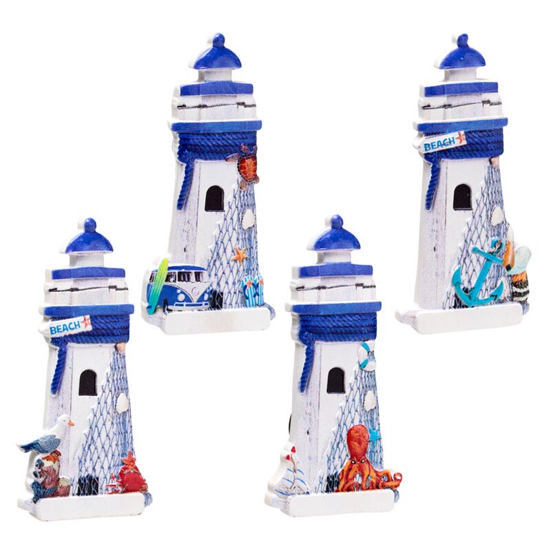 Cargue la imagen en el visor de la galería, Blauwe vuurtoren 3d zee strand souvenir magneet