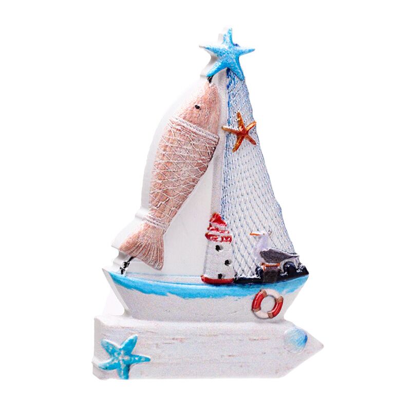 Laden Sie das Bild in Galerie -Viewer, Zeilboot bord vis 3d zee strand souvenir magneet