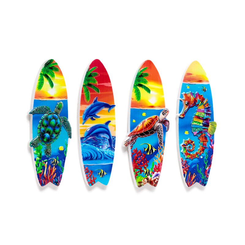 Load image into Gallery viewer, Zee strand souvenir 3d magneet surfplank tropisch zeeleven