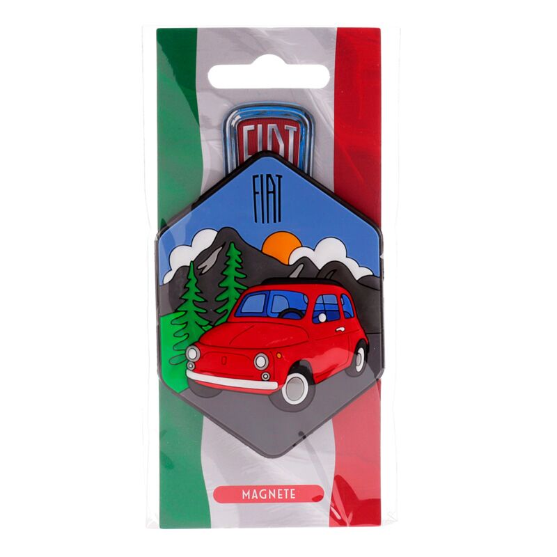 Laden Sie das Bild in Galerie -Viewer, Fiat 500 dolomiet bergen pvc magneet