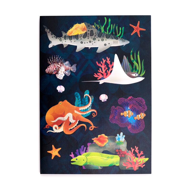 Chargez l'image dans la visionneuse de la galerie, Marine kingdom gerecycled a5 gelinieerd notitieboekje