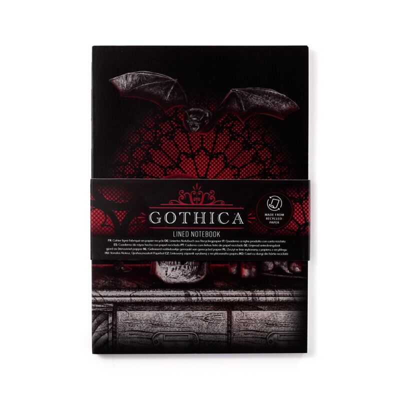 Cargue la imagen en el visor de la galería, Gothica gerecycled a5 gelinieerd notitieboekje