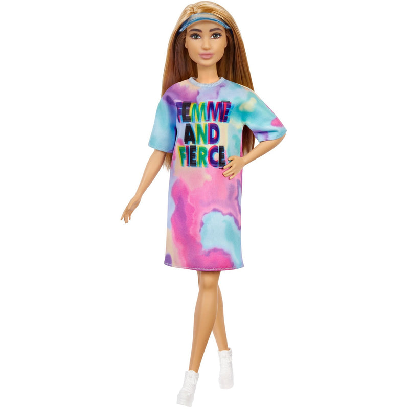 Load image into Gallery viewer, Mattel Fashionistas Doll 159 Tie-Dye T-Shirt Dress