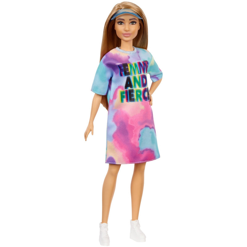 Load image into Gallery viewer, Mattel Fashionistas Doll 159 Tie-Dye T-Shirt Dress