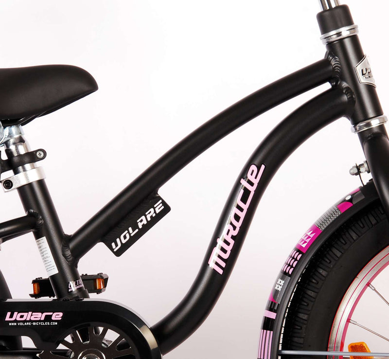 Afbeelding laden in galerijviewer, Volare Miracle Cruiser Kinderfiets - Meisjes- 16 inch - Mat Zwart - Prime Collection