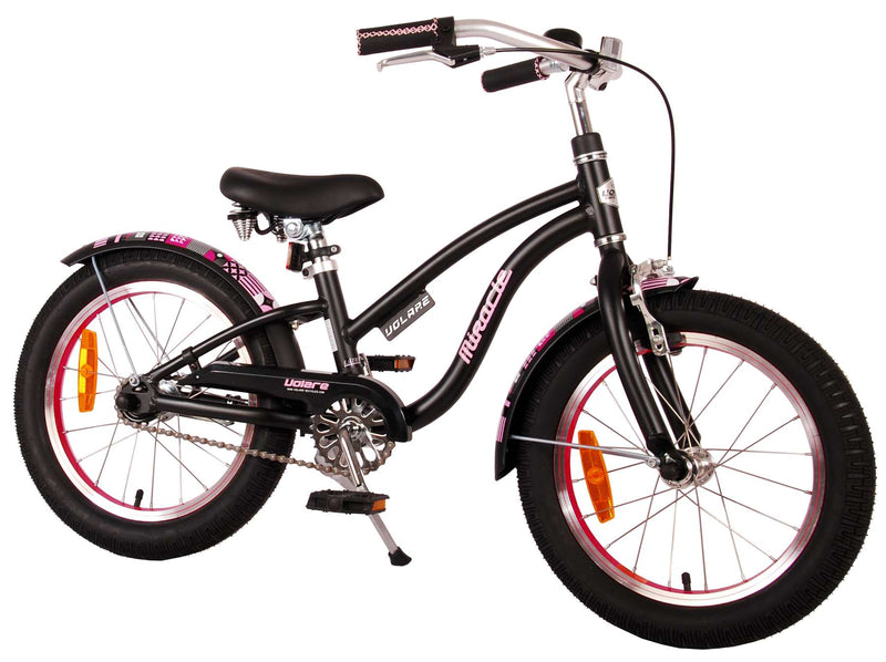 Afbeelding laden in galerijviewer, Volare Miracle Cruiser Kinderfiets - Meisjes- 16 inch - Mat Zwart - Prime Collection