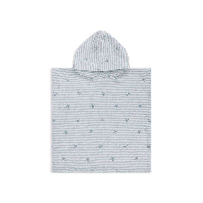 Cargue la imagen en el visor de la galería, Crabby | wit groene hydrofiele strandponcho 52 x 52 cm