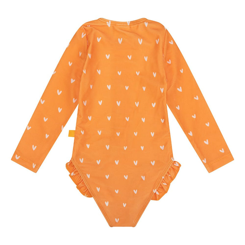 Laden Sie das Bild in Galerie -Viewer, Orange kiss | oranje meisjes uv badpak met lange mouwen