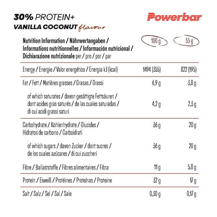 ギャラリービューアに画像をロードする, Powerbar 30% protein+ (15 x 55gr) - vanilla-coconut