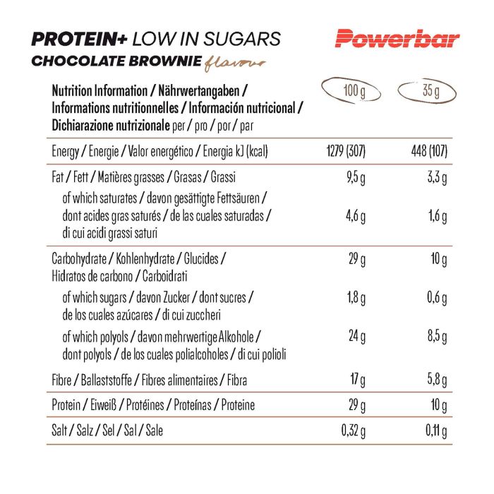 Laden Sie das Bild in Galerie -Viewer, Powerbar protein+ low in sugar (30 x 35gr) - chocolate brownie