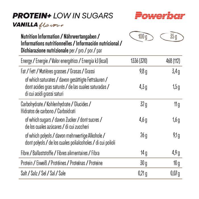 Laden Sie das Bild in Galerie -Viewer, Powerbar protein+ low in sugar (30 x 35gr) - vanilla