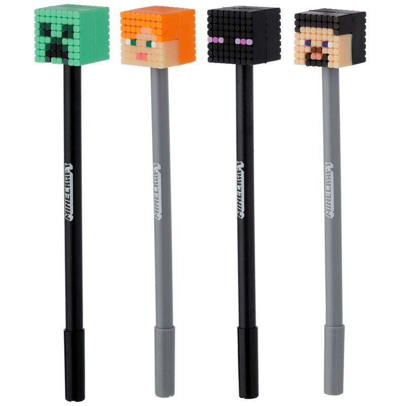 Load image into Gallery viewer, Union minecraft fijnschrijver pen siliconen top (alex steve creeper enderman)