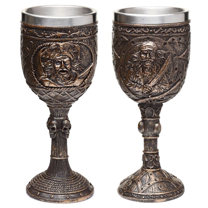 Cargue la imagen en el visor de la galería, Decoratieve geborsteld goud hout-effect piraatn drinkbeker