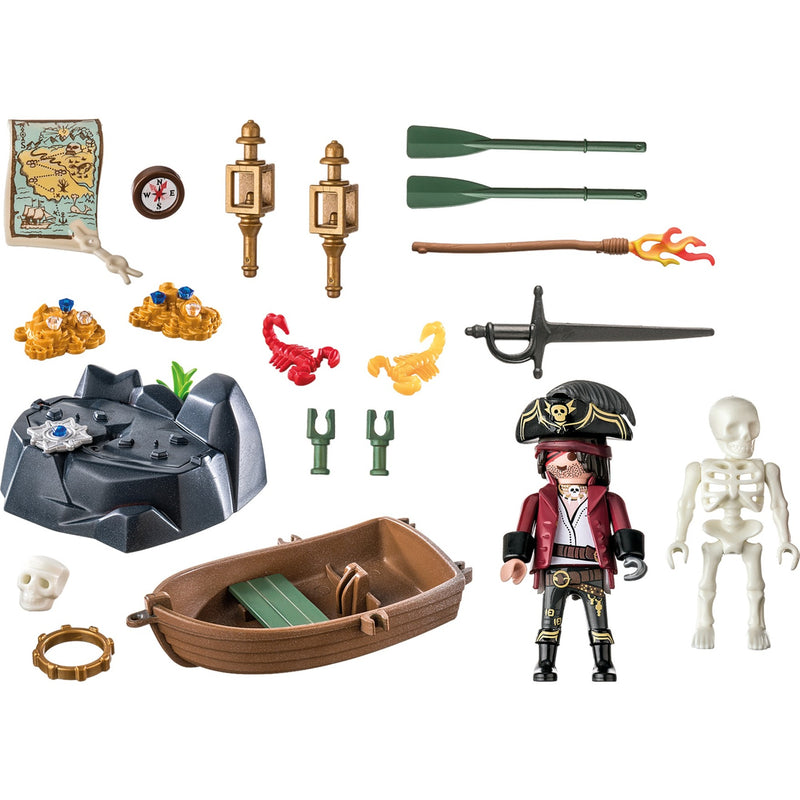 Load image into Gallery viewer, PLAYMOBIL Starterpack Piraat met Roeiboot 71254