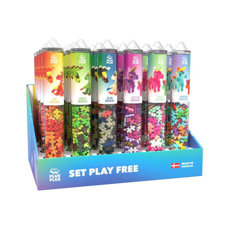 Load image into Gallery viewer, Plus plus plus-plus dragons unicorns 24 pcs tube display (7521)