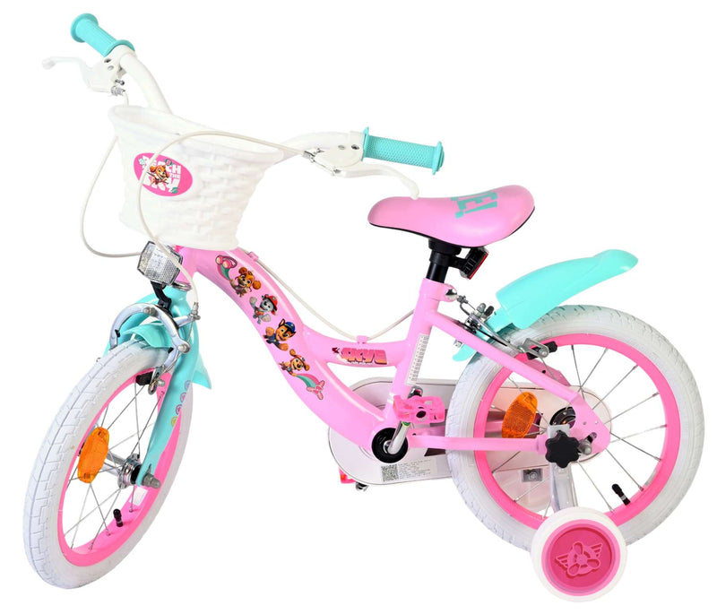 Afbeelding laden in galerijviewer, Volare paw patrol kinderfiets - meisjes - 14 inch - roze - twee handremmen