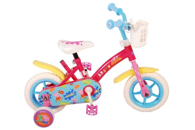 Load image into Gallery viewer, Peppa Pig Kinderfiets - Meisjes - 10 inch - Roze Blauw - Doortrapper