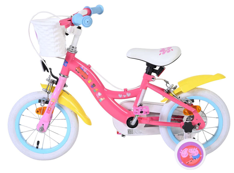 Afbeelding laden in galerijviewer, Volare peppa pig kinderfiets - meisjes - 12 inch - roze - twee handremmen