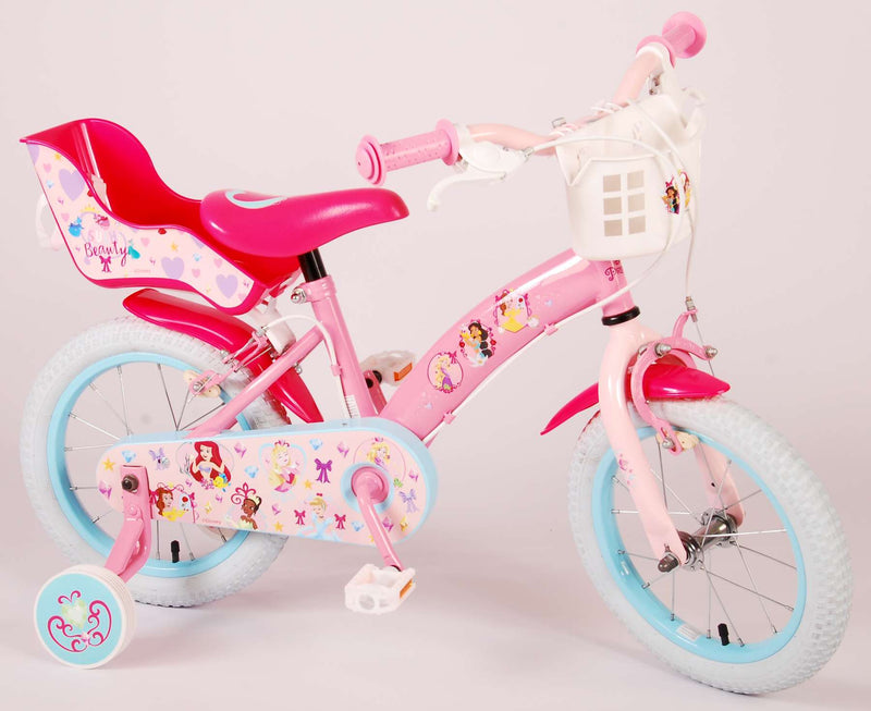 Load image into Gallery viewer, Disney Princess Kinderfiets Meisjes 14 inch Roze Twee Handremmen