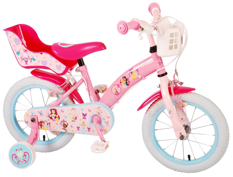 Load image into Gallery viewer, Disney Princess Kinderfiets Meisjes 14 inch Roze Twee Handremmen