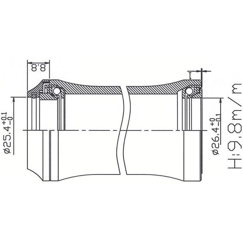 Load image into Gallery viewer, Tecora Balhoofdstel1 inch geinteg. 45x45 26.4 cartg.zwart