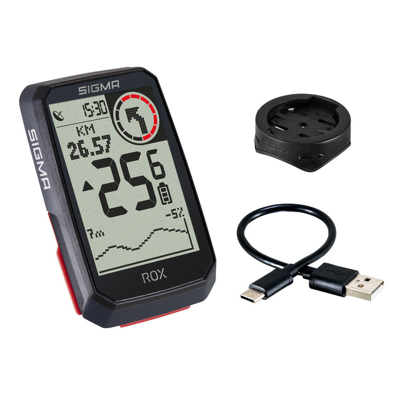 Load image into Gallery viewer, Sigma rox 4.0 gps zw zw standaard stuurhouder + usb-c oplaadkabel