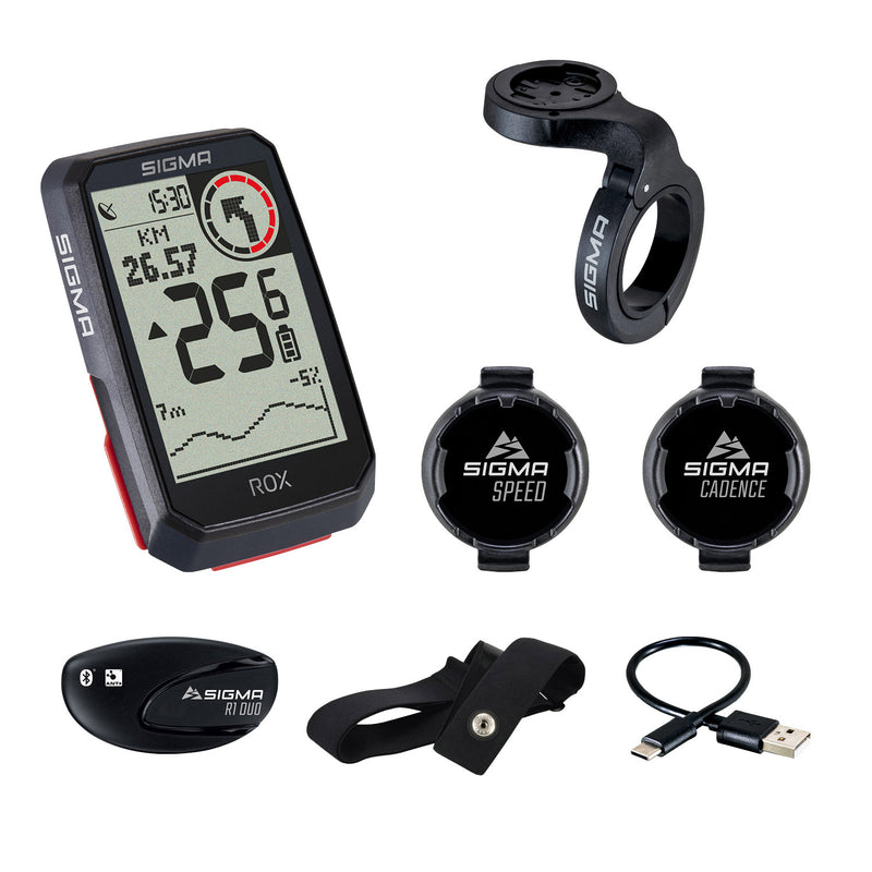 Afbeelding laden in galerijviewer, Sigma rox 4.0 gps zw zw hr stuurhouder cad snelh sensor top mount set
