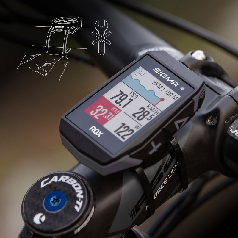 Load image into Gallery viewer, Sigma rox 11.1 evo gps zw zw standaard stuurhouder + usb-c oplaadkabel
