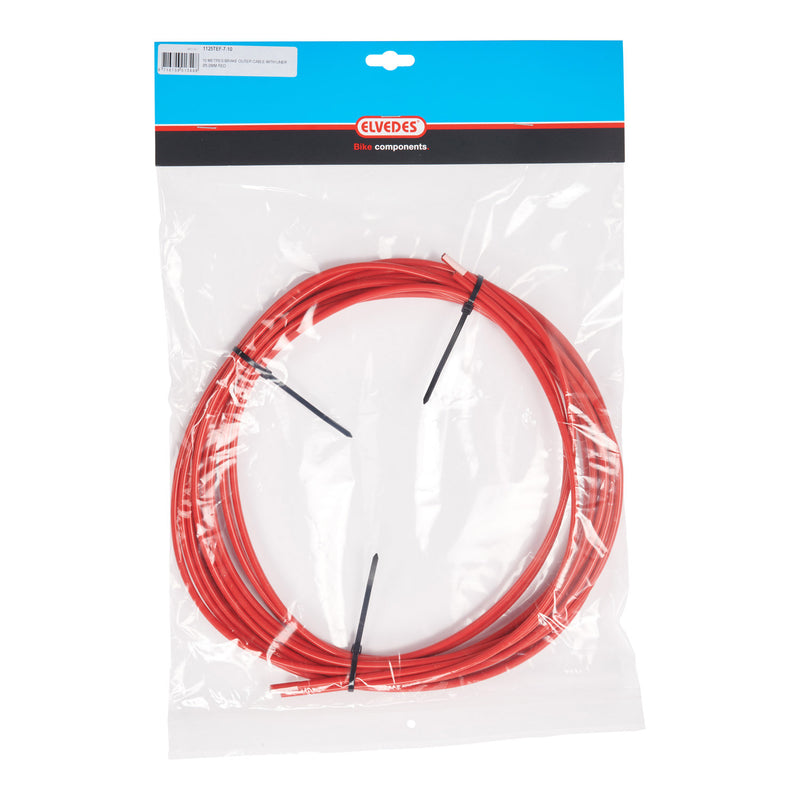 Load image into Gallery viewer, Elvedes rem buitenkabel 5mm (10m) rood liner 1125tef-7-10