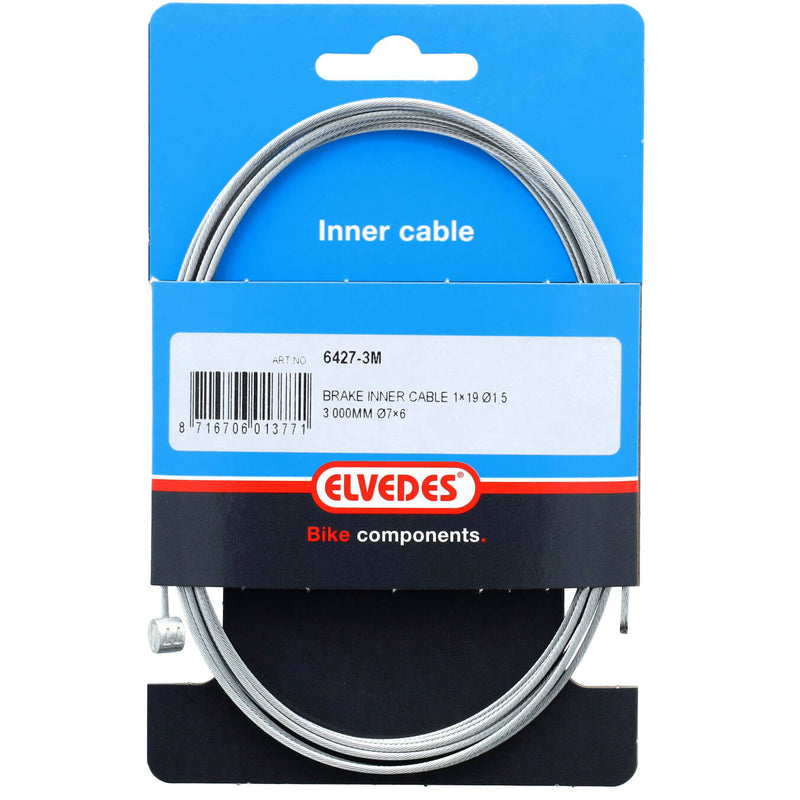 Load image into Gallery viewer, Elvedes rem binnenkabel 3000mm verzinkt ø1,5mm t-nippel