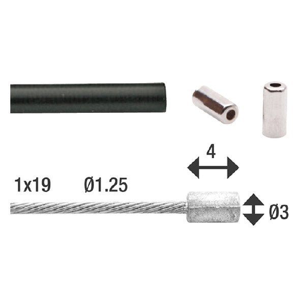 Load image into Gallery viewer, Elvedes Gaskabel universeel 1700mm 2250mm verzinkt zwart (op kaart)