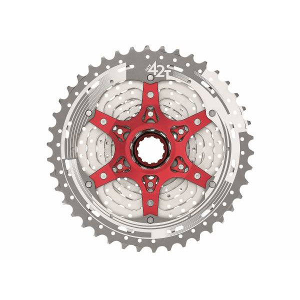 Afbeelding laden in galerijviewer, SunRace csmx8 cassette 11 speed 11-42 tands zilver in box