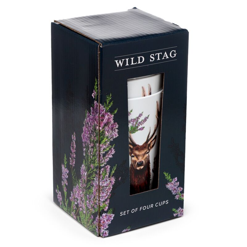 Laden Sie das Bild in Galerie -Viewer, Wild hert set van 4 duurzame rpet picknick bekers 450ml
