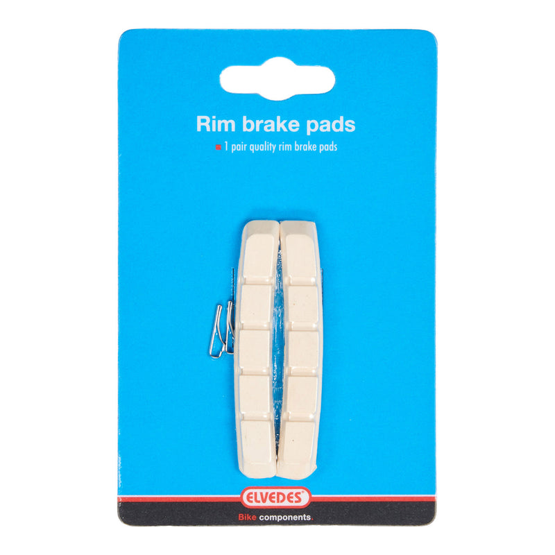 Load image into Gallery viewer, Elvedes Velgremblokjes (1paar) V-brake72mm wit comp.6841-CARD