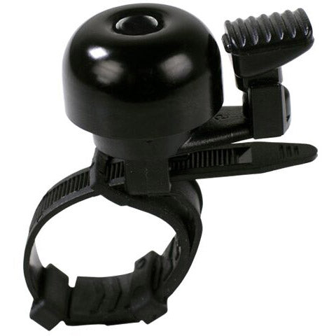 Load image into Gallery viewer, Simson fietsbel mini 32mm, flex-band bevestiging zwart