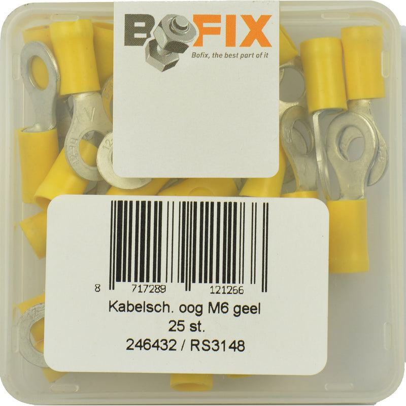 Load image into Gallery viewer, Bofix kabelschoen amp oog m6 geel (25st)